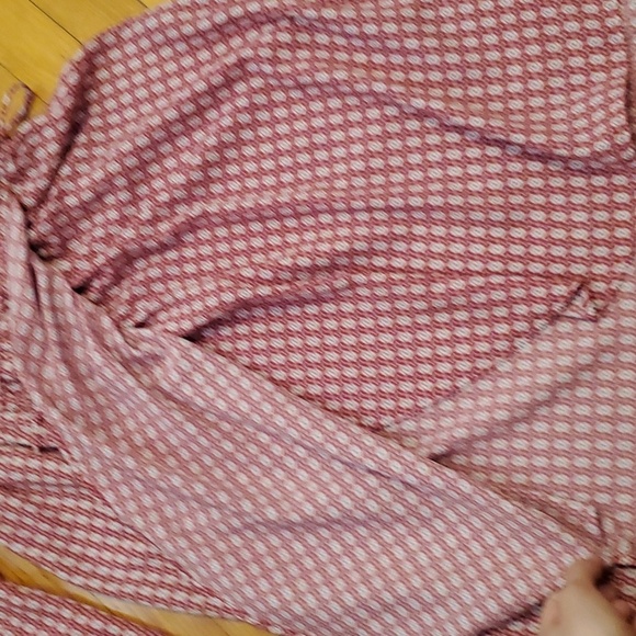 Vintage Fervour long sleeve dress. Red, white, navy blue pattern. Boho. Size M. - Picture 7 of 13